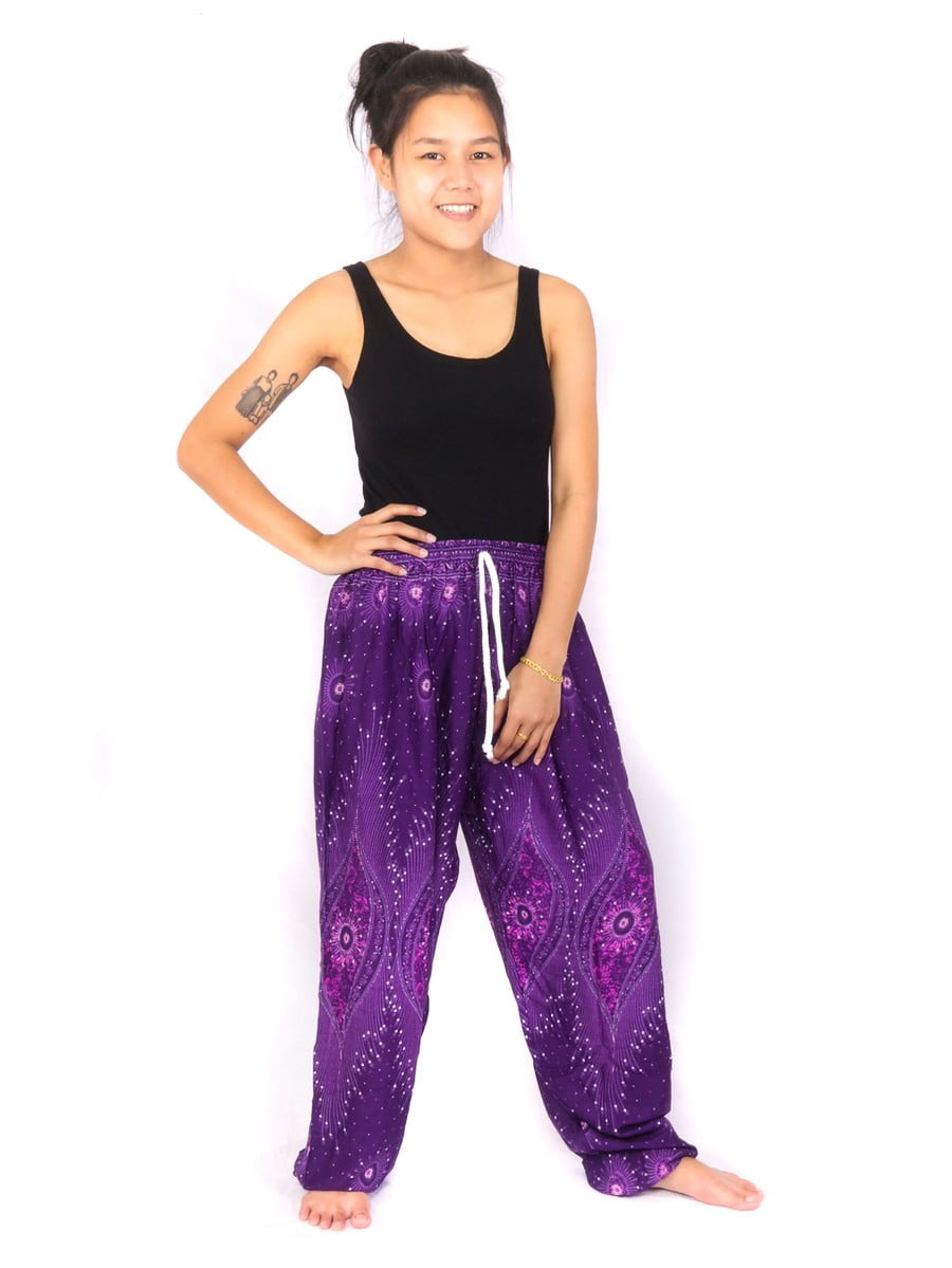 Harem Pants Peacock Feather Thai Fisherman Pants & Harem Pants for