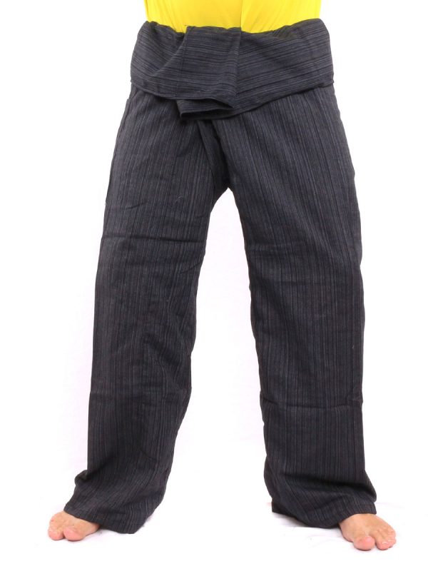 FISHERMAN PANTS-Black 100% cotton heavy-medium weight unisex wrap pants