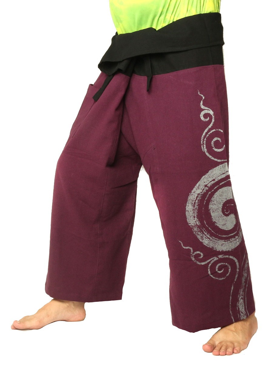 Elephant Pants Elephant Paisley Pattern - Thai Fisherman Pants & Harem Pants  for Men and Women