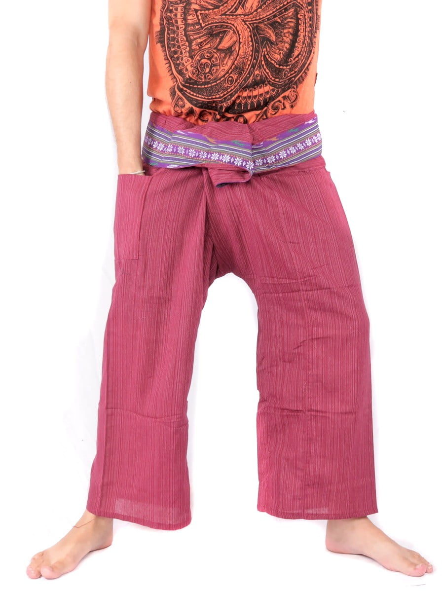 AuthenticAsia Thai Fishermans Trousers Pants 100% Cotton with Faint Stripes