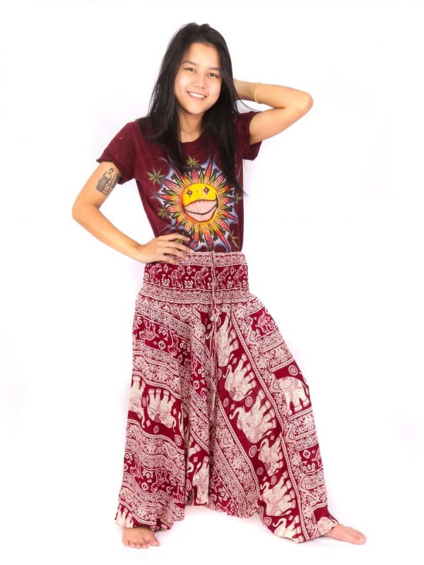 Elephant Pants Drop Crotch Onesie Jumpsuit Red, Turquoise, Black, Dark Blue
