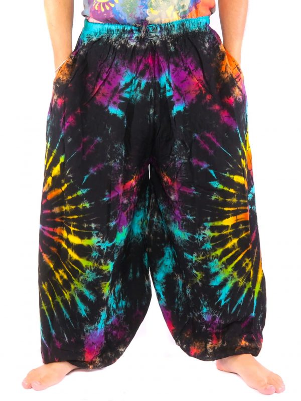 Harem Baloonpants Tie Dye Rayon Black