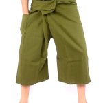 Authentic Thai Fisherman Pants extra thick Cotton Size Capri Shorts