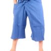 Authentic Thai Fisherman Pants extra thick Cotton Size Capri Shorts