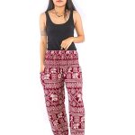 Elephant Stamp Pattern Harempants Viscose